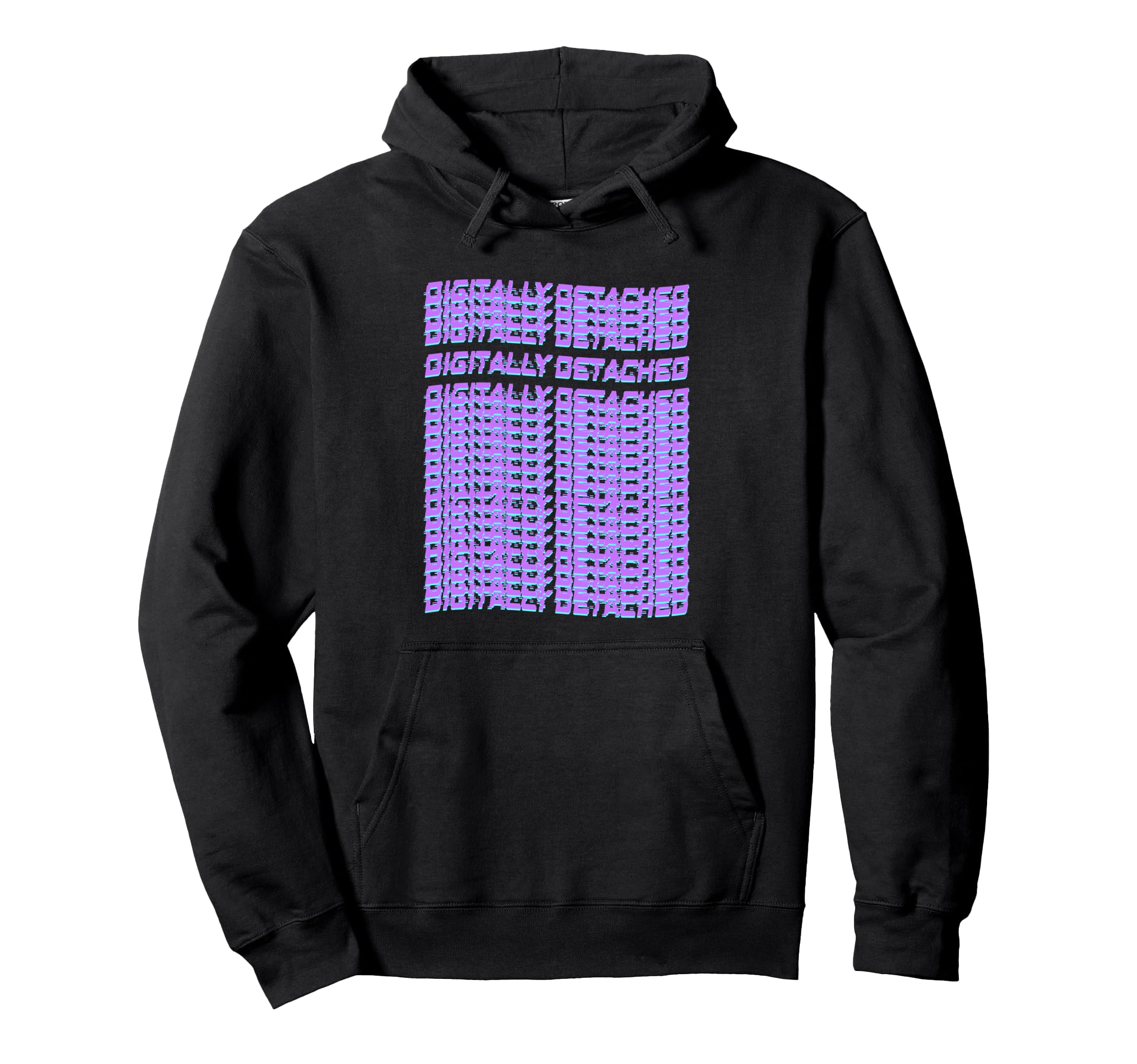 Digitally Detached Pixel Typography Hoodie - Unique Graphic for Adults - T-Shirt, Sweatshirt, Hoodie