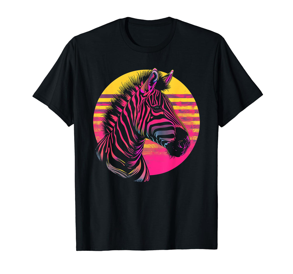Zebra Vaporwave Aesthetic Synthwave T-Shirt - Aesthetic Graphic Men Women - T-Shirt, Sweatshirt, Hoodie