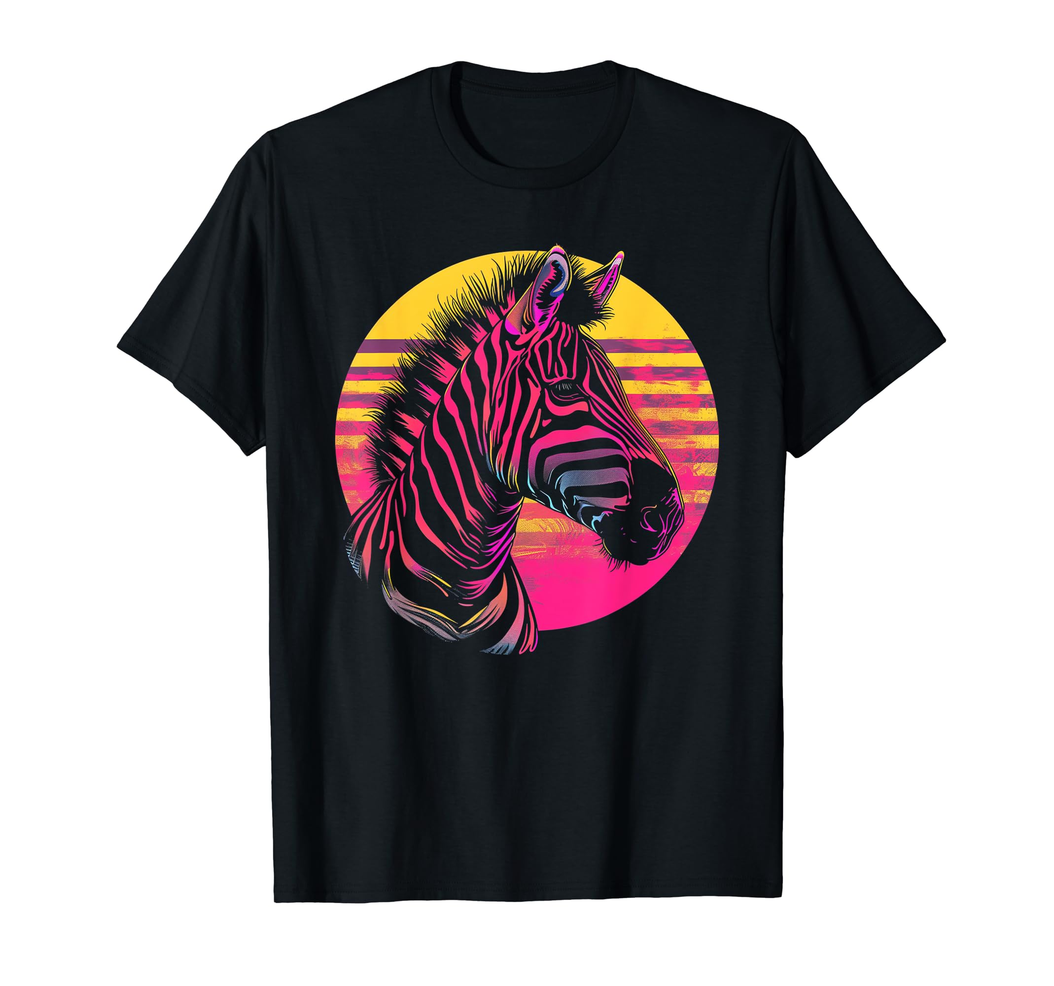 Zebra Vaporwave Aesthetic Synthwave T-Shirt - Aesthetic Graphic Men Women - T-Shirt, Sweatshirt, Hoodie