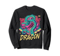 Dragon Techno Vaporwave Anime Sweatshirt - Fun Novelty Design Unisex - T-Shirt, Sweatshirt, Hoodie