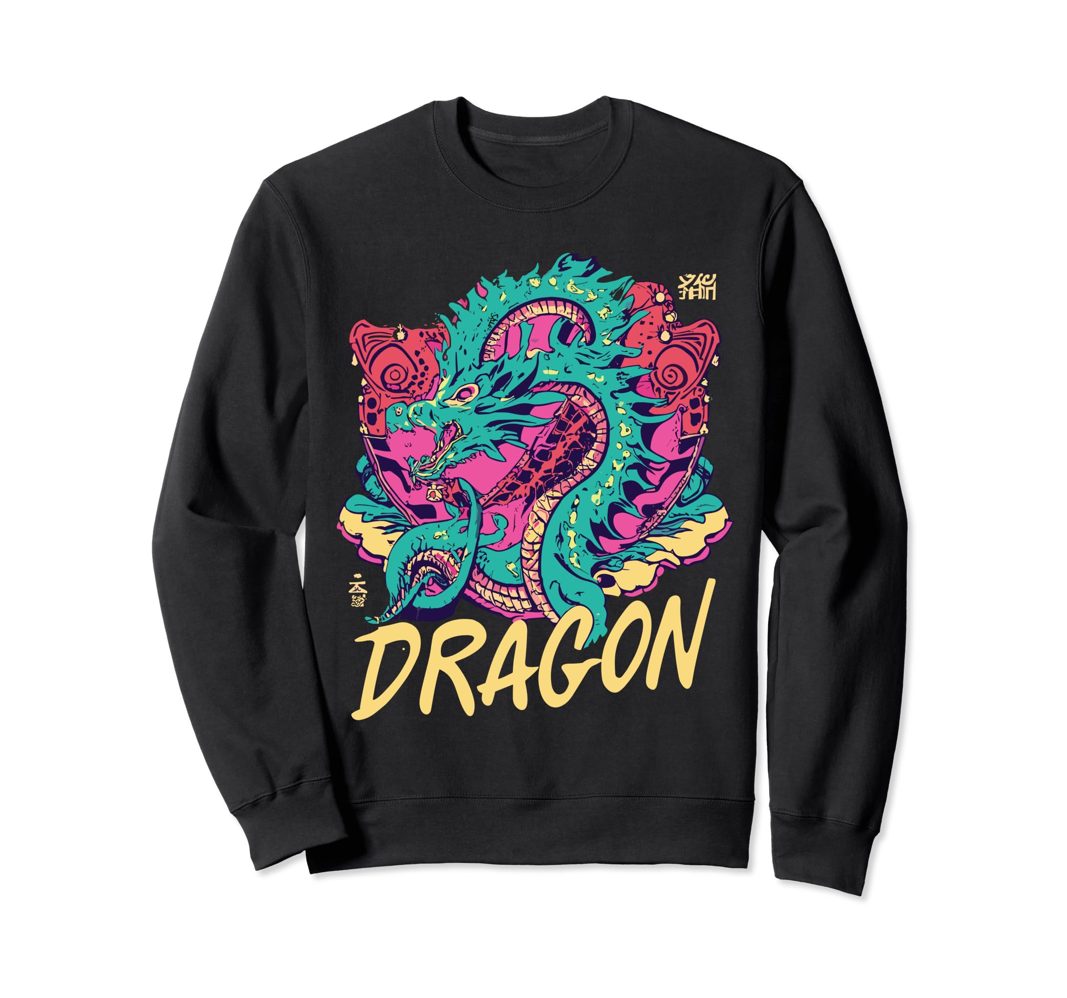 Dragon Techno Vaporwave Anime Sweatshirt - Fun Novelty Design Unisex - T-Shirt, Sweatshirt, Hoodie