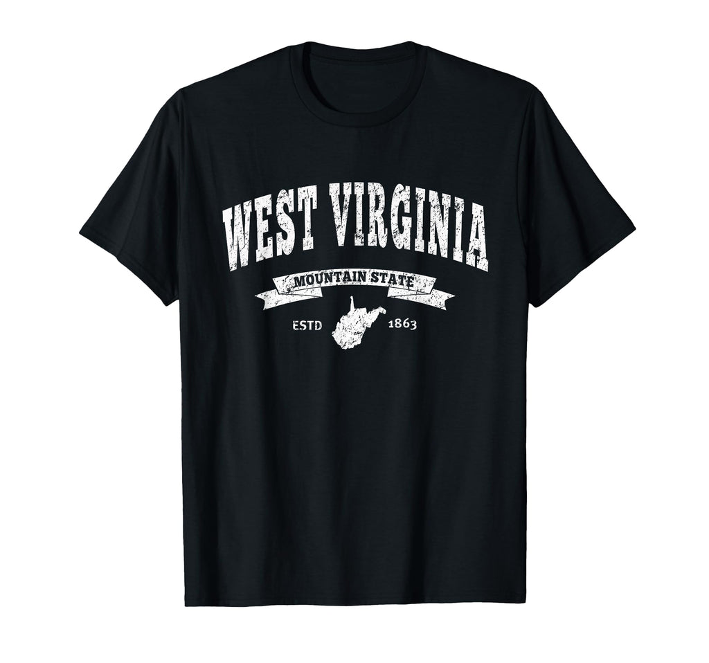 West Virginia Distressed Wv Mountain State T-Shirt - Trendy Graphic Unisex - T-Shirt, Sweatshirt, Hoodie