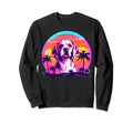 Beagle 80S Synthwave Sunset Sweatshirt - Aesthetic Graphic Unisex - T-Shirt, Sweatshirt, Hoodie