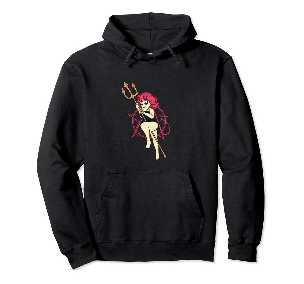 She Devil Pin Up Rockabilly Tattoo Art Hoodie - Aesthetic Graphic Men Women - T-Shirt, Sweatshirt, Hoodie