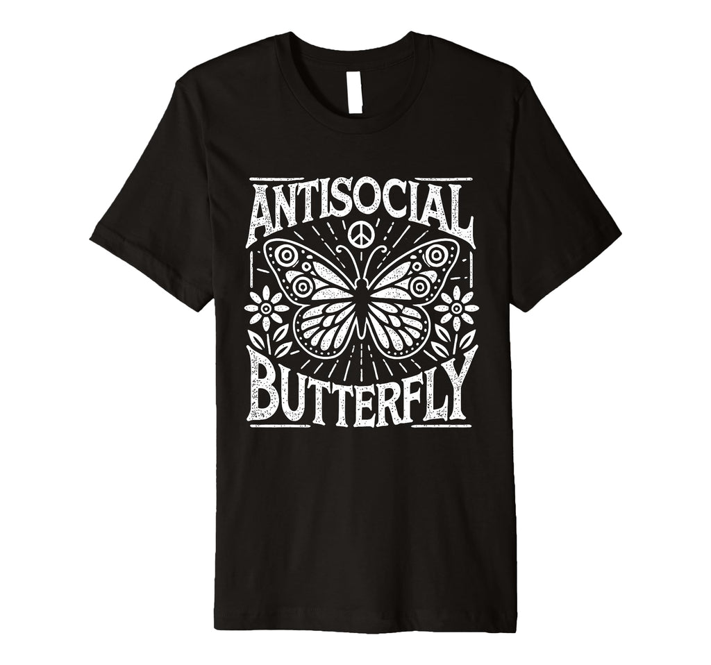 Antisocial Butterfly T-Shirt - Aesthetic Graphic Unisex - T-Shirt, Sweatshirt, Hoodie