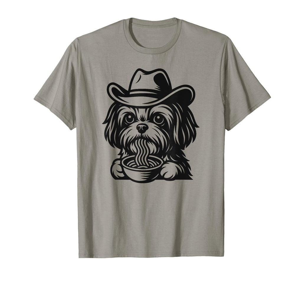 Shih Tzu Eating Ramen Noodles Japanese T-Shirt - Unique Graphic Unisex - T-Shirt, Sweatshirt, Hoodie