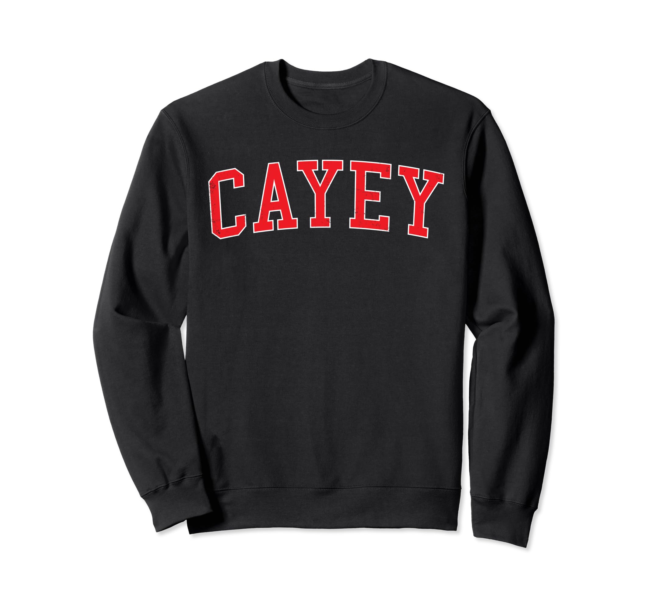 Cayey Pr Distressed Red Varsity Sweatshirt - Minimalist Print Men Women - T-Shirt, Sweatshirt, Hoodie