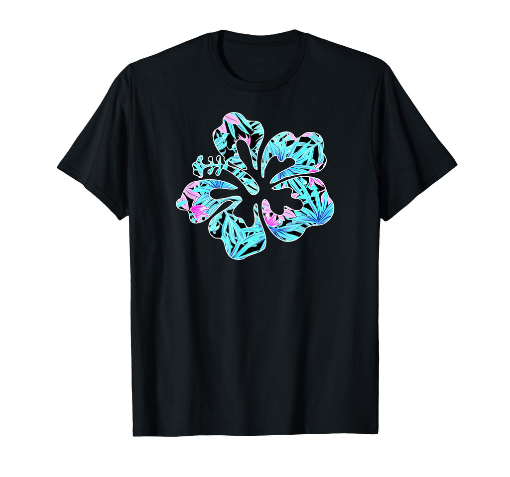 Hawaiian 80S Hibiscus Floral Pattern T-Shirt - Fun Novelty Design Unisex - T-Shirt, Sweatshirt, Hoodie