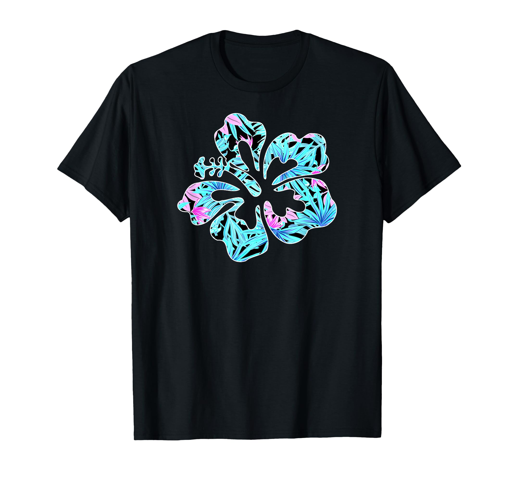 Hawaiian 80S Hibiscus Floral Pattern T-Shirt - Fun Novelty Design Unisex - T-Shirt, Sweatshirt, Hoodie