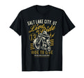 Salt Lake City Ut Motorcycle Biker Skull T-Shirt - Unique Graphic Unisex - T-Shirt, Sweatshirt, Hoodie