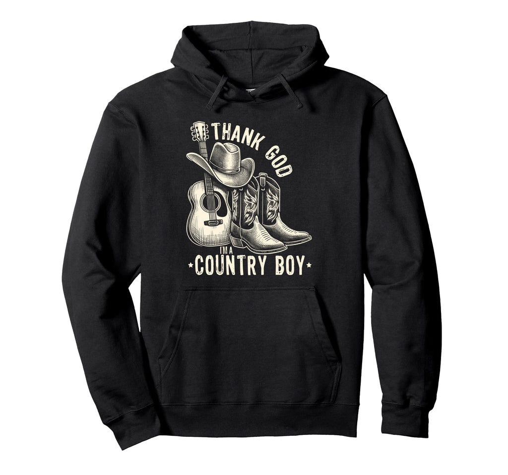 Thank God Im Country Music Cowboy Hoodie - Streetwear Style for Adults - T-Shirt, Sweatshirt, Hoodie
