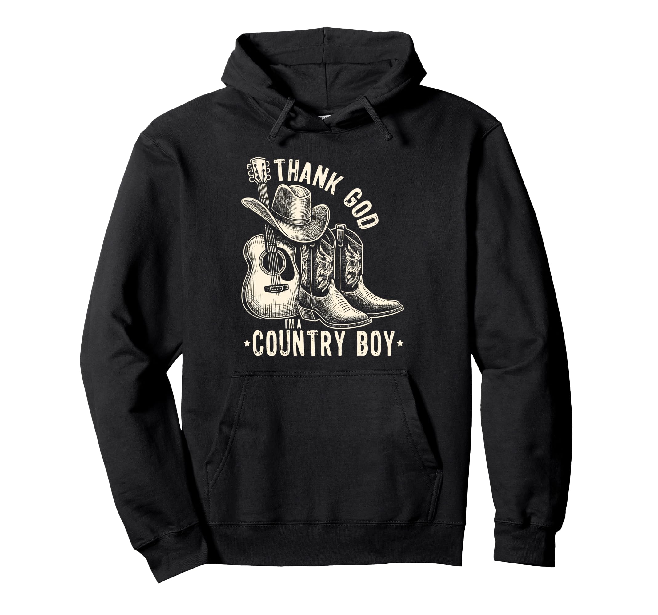 Thank God Im Country Music Cowboy Hoodie - Streetwear Style for Adults - T-Shirt, Sweatshirt, Hoodie