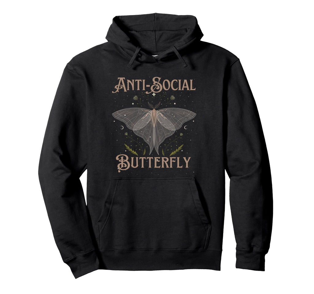 Fairy Grunge Fairycore Antisocial Hoodie - Minimalist Print Men Women - T-Shirt, Sweatshirt, Hoodie