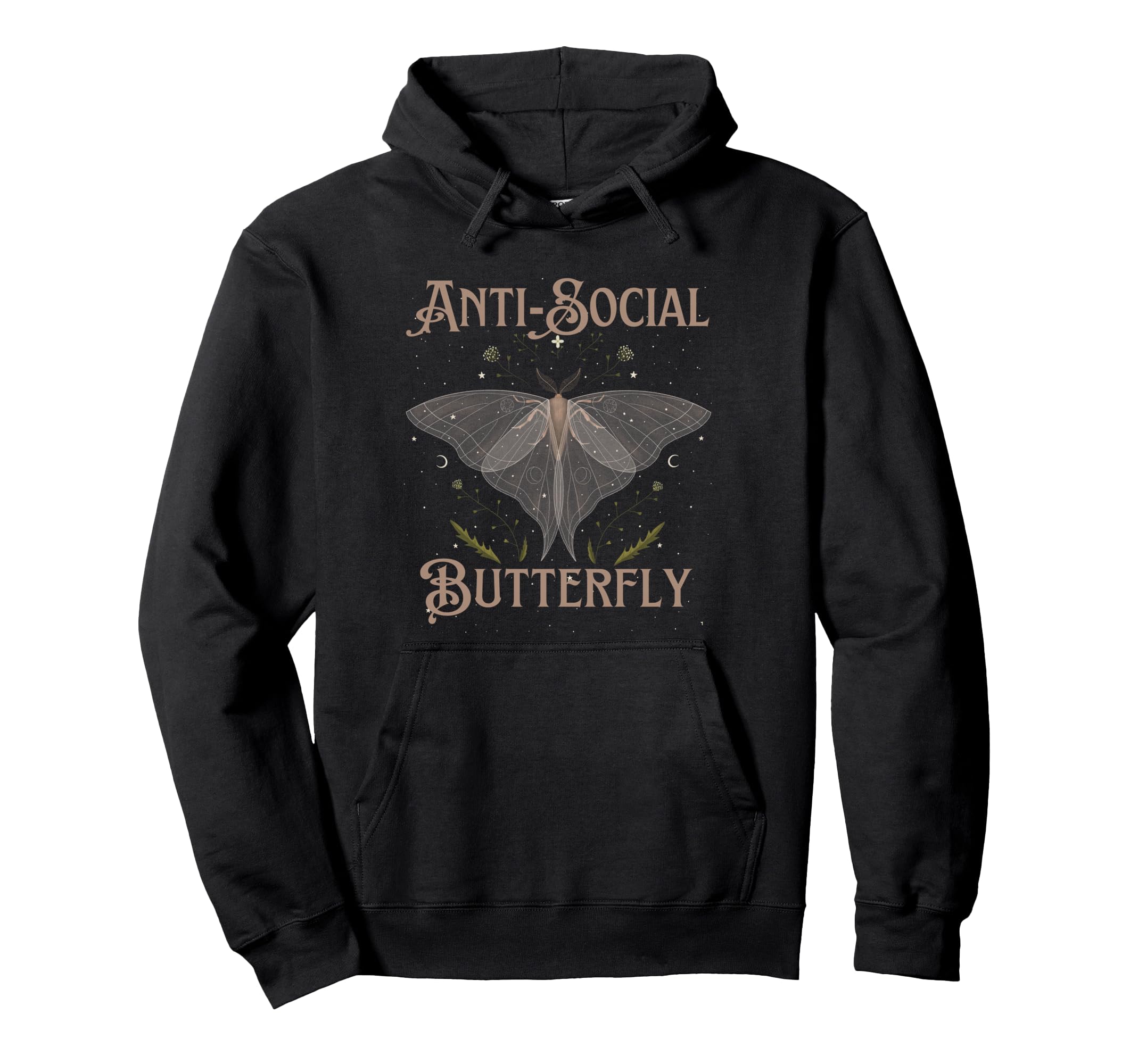 Fairy Grunge Fairycore Antisocial Hoodie - Minimalist Print Men Women - T-Shirt, Sweatshirt, Hoodie