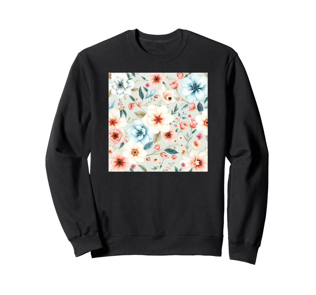 Rustic Watercolor Flowers Sweatshirt - Minimalist Print for Adults - T-Shirt, Sweatshirt, Hoodie