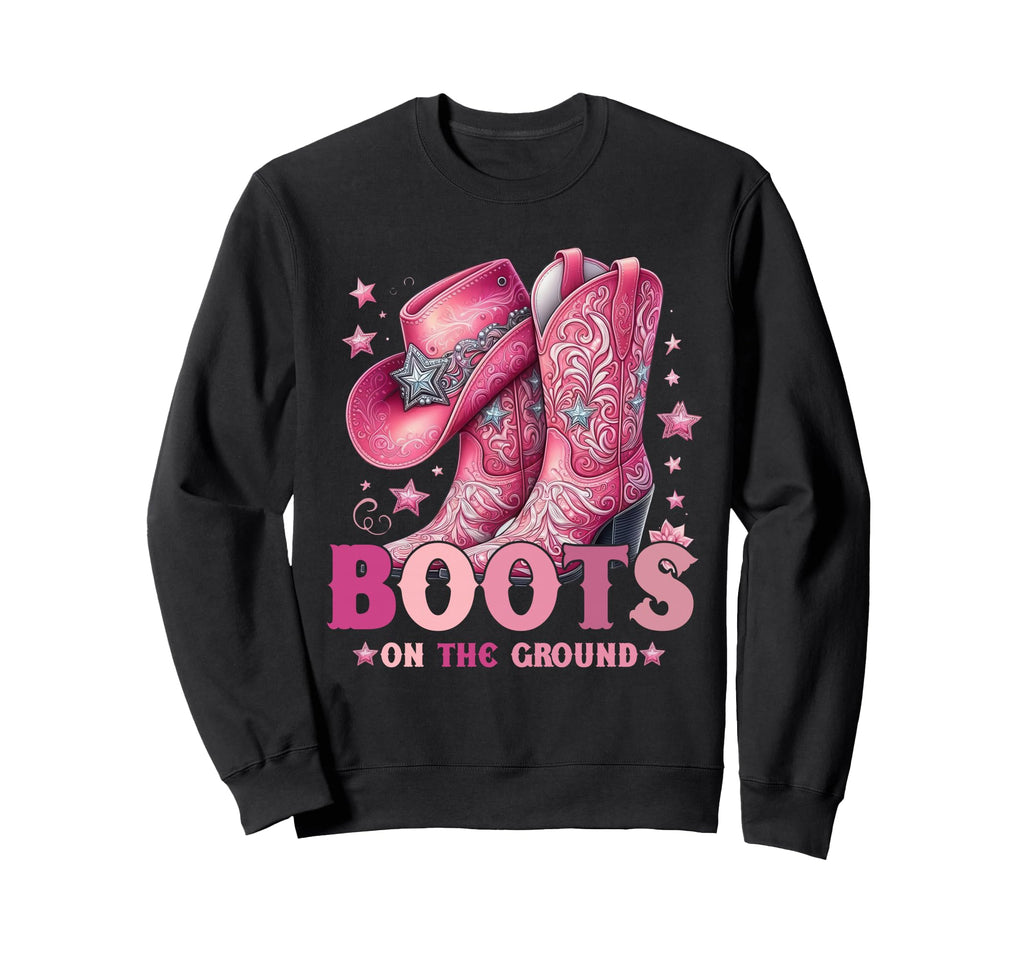 Boots Ground Western Cowgirl Hat Sweatshirt - Trendy Graphic for Adults - T-Shirt, Sweatshirt, Hoodie