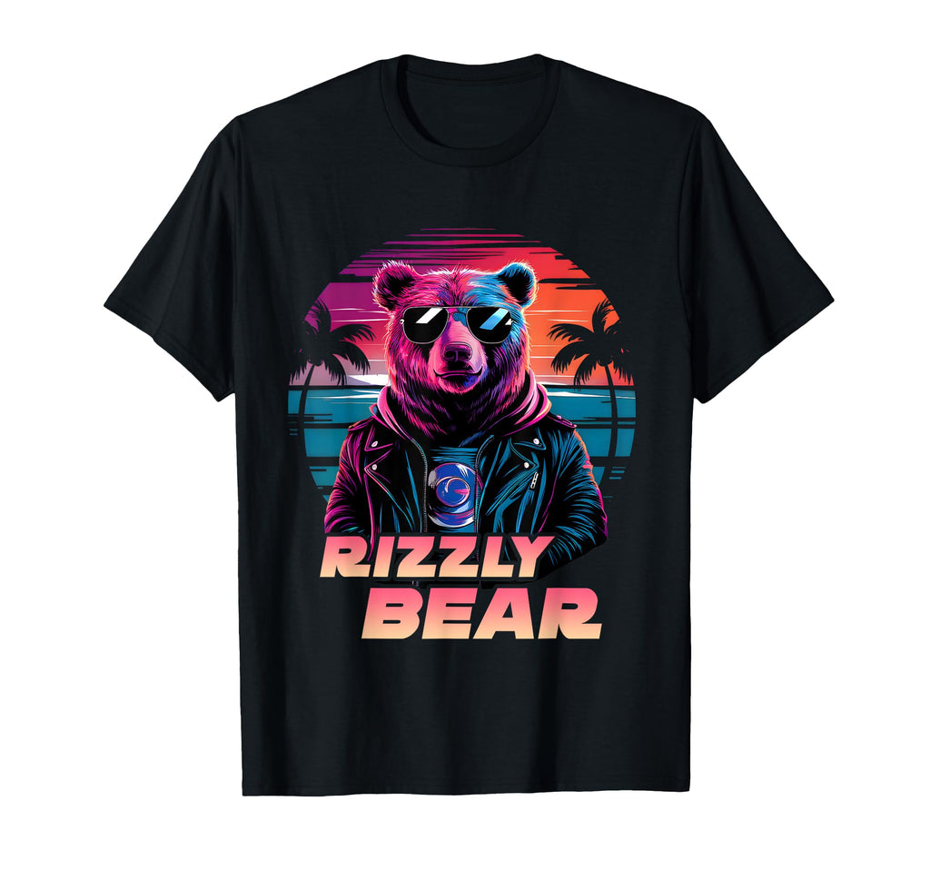 Rizzly Bear Synthwave Retrowave T-Shirt - Aesthetic Graphic Men Women - T-Shirt, Sweatshirt, Hoodie