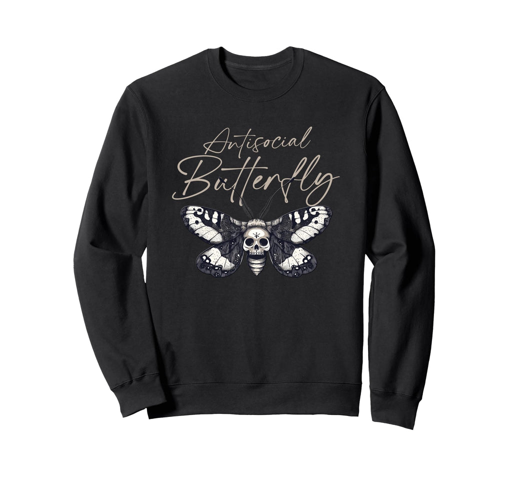 Antisocial Butterfly Gift Hoodie - Graphic Print Men Women - T-Shirt, Sweatshirt, Hoodie