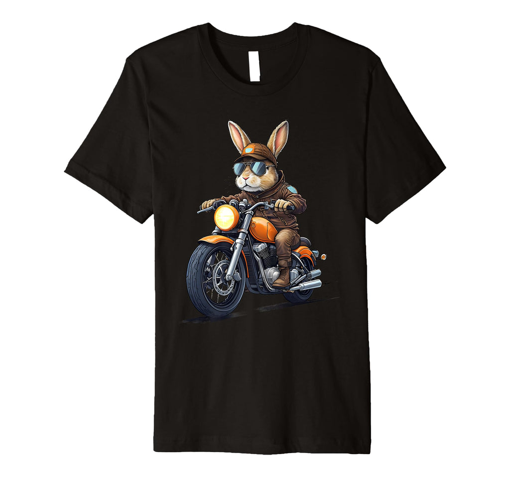 Easter Day Motorbike Bunny Rabbits T-Shirt - Graphic Print Unisex - T-Shirt, Sweatshirt, Hoodie