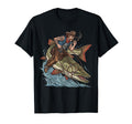 Funny Cowboy Riding Muskie Fish T-Shirt - Custom Art Print Men Women - T-Shirt, Sweatshirt, Hoodie