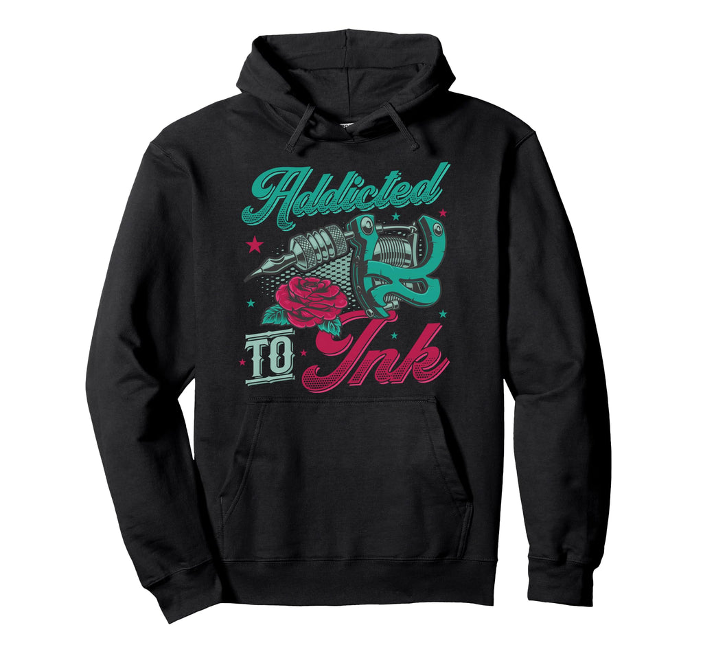 Inked Tattooed Designs Adults Black Small Hoodie - Unique Graphic Unisex - T-Shirt, Sweatshirt, Hoodie