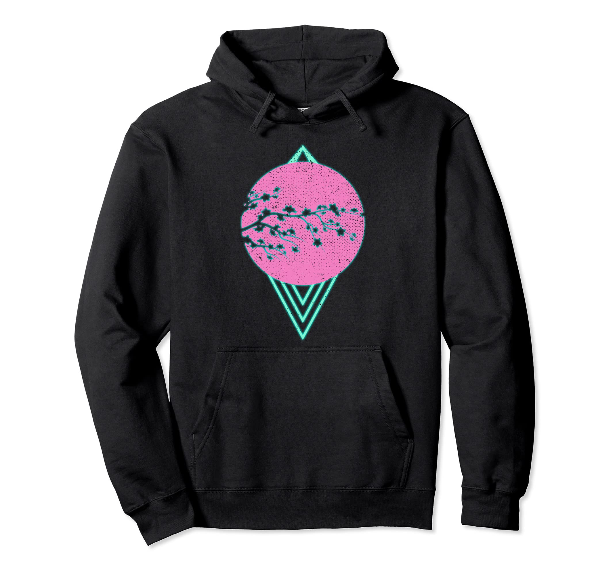Synthwave Sakura Flower Japan 80S Vaporwave Hoodie - Unique Graphic Unisex - T-Shirt, Sweatshirt, Hoodie