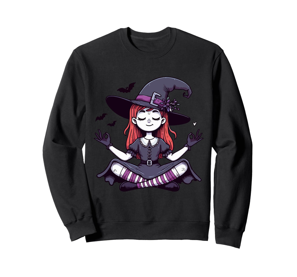 Meditation Witch Yoga Pose Sweatshirt - Custom Art Print for Adults - T-Shirt, Sweatshirt, Hoodie