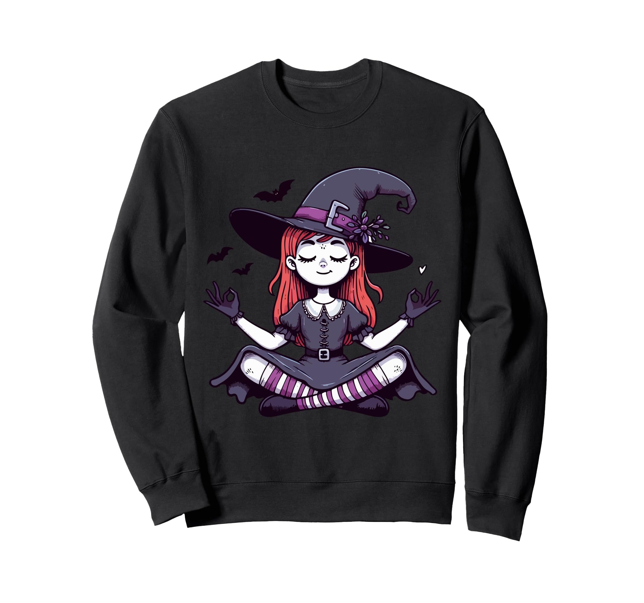 Meditation Witch Yoga Pose Sweatshirt - Custom Art Print for Adults - T-Shirt, Sweatshirt, Hoodie