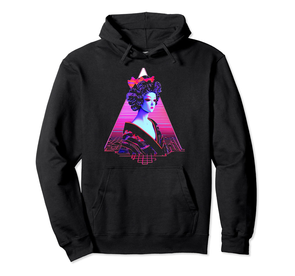 Vaporwave Geisha 80S Synthwave 22 Hoodie - Fun Novelty Design Men Women - T-Shirt, Sweatshirt, Hoodie
