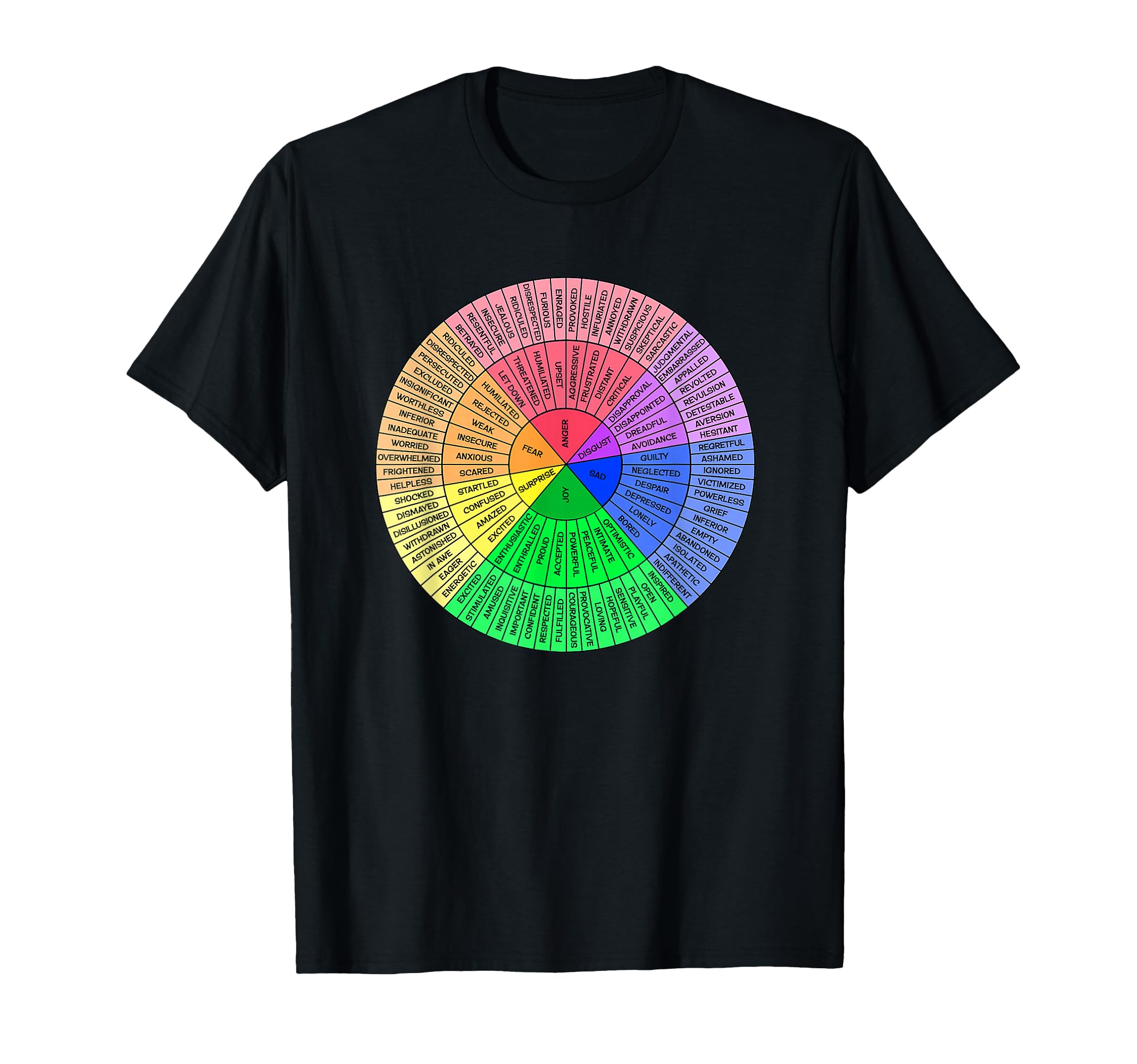 Feelings Wheel Emotion Chart Mental T-Shirt - Unique Graphic for Adults - T-Shirt, Sweatshirt, Hoodie