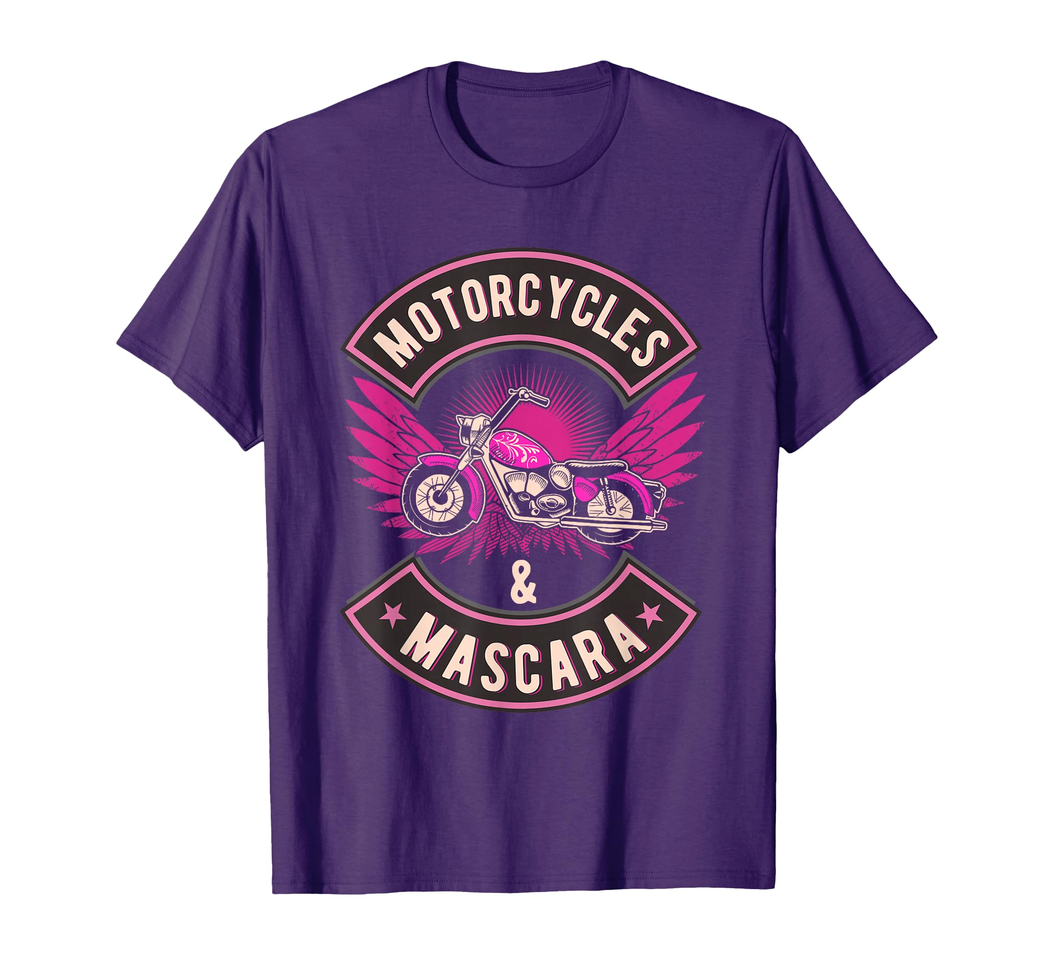 Funny Motorcycles And Mascara Makeup T-Shirt - Novelty Apparel Men Women - T-Shirt, Sweatshirt, Hoodie