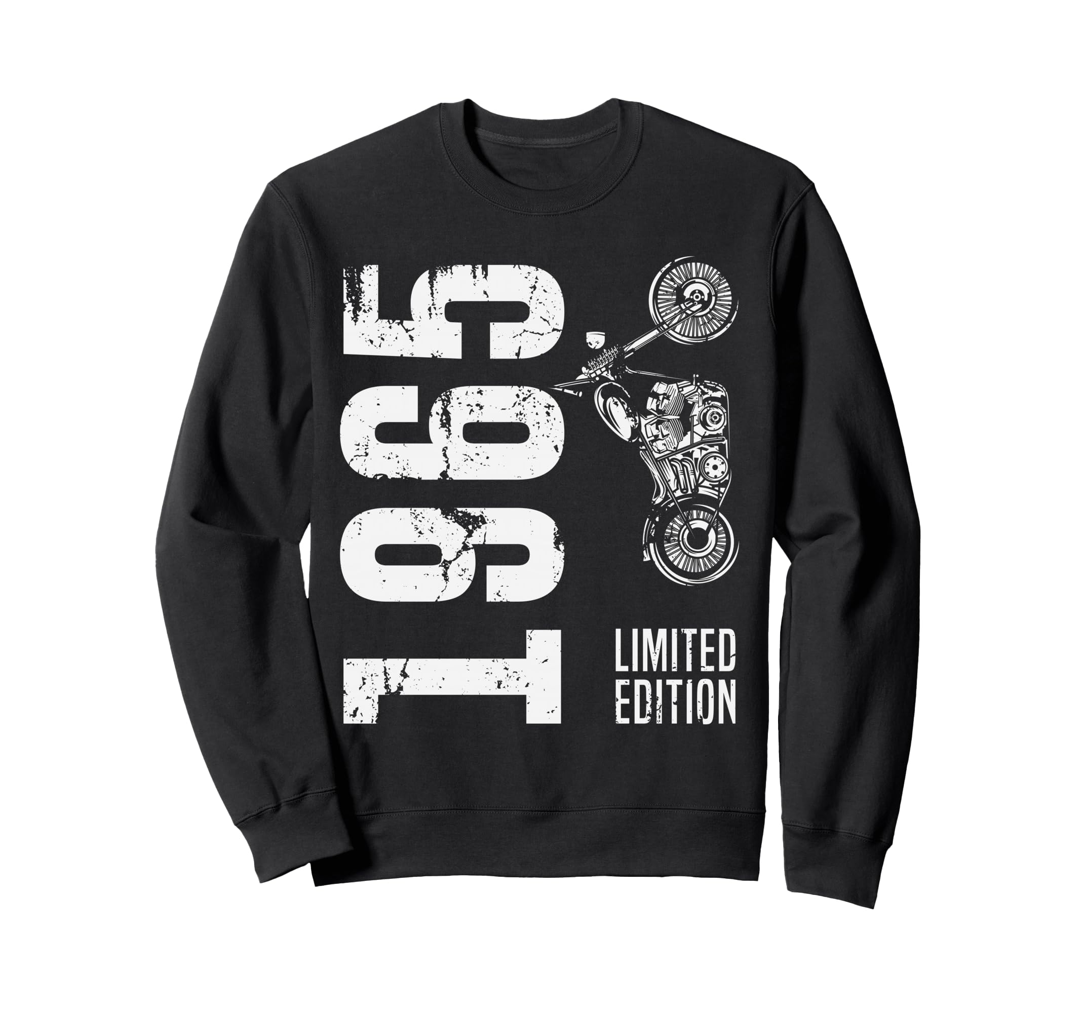 Born 1965 Motorcycle 61Th Sweatshirt - Fun Novelty Design for Adults - T-Shirt, Sweatshirt, Hoodie