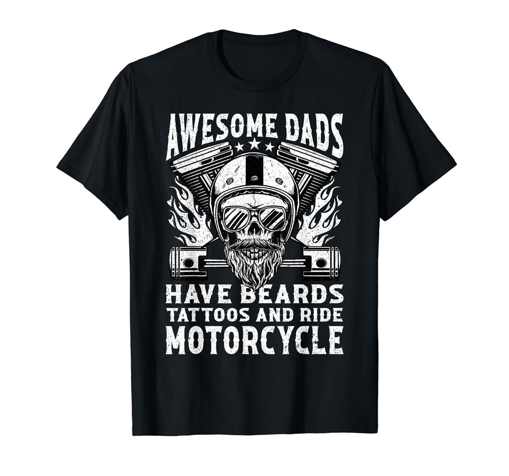 Awesome Dads Have Beards Tattoos T-Shirt - Aesthetic Graphic for Adults - T-Shirt, Sweatshirt, Hoodie