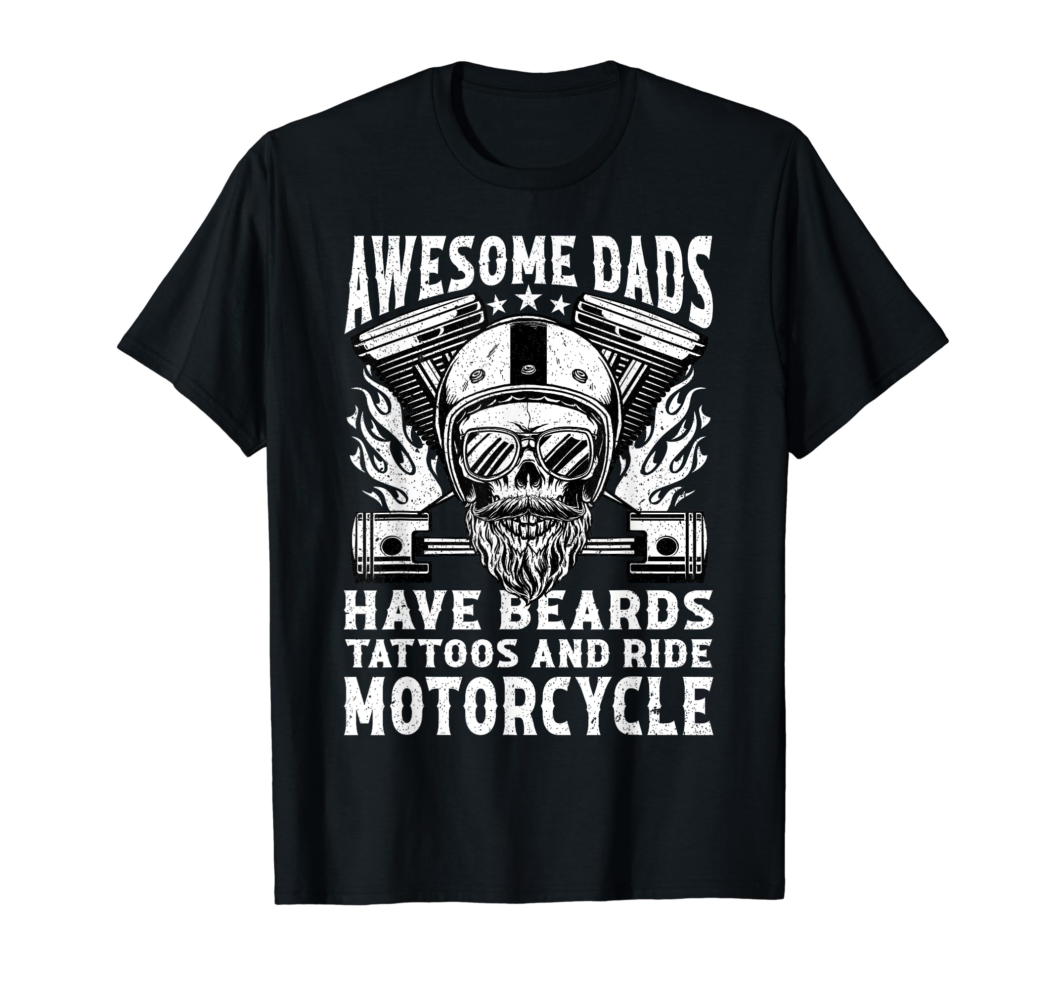 Awesome Dads Have Beards Tattoos T-Shirt - Aesthetic Graphic for Adults - T-Shirt, Sweatshirt, Hoodie
