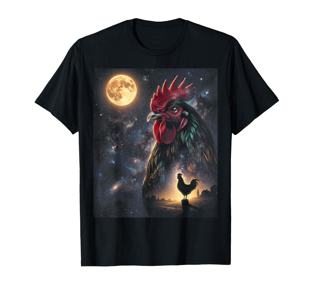 Chicken Art Celestial Moon Galaxy T-Shirt - Casual Everyday Wear Unisex - T-Shirt, Sweatshirt, Hoodie