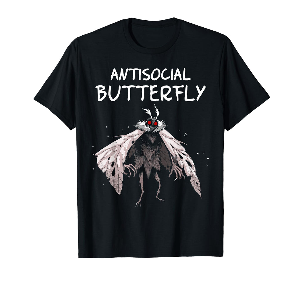 Mothman Antisocial Butterfly T-Shirt - Fun Novelty Design for Adults - T-Shirt, Sweatshirt, Hoodie