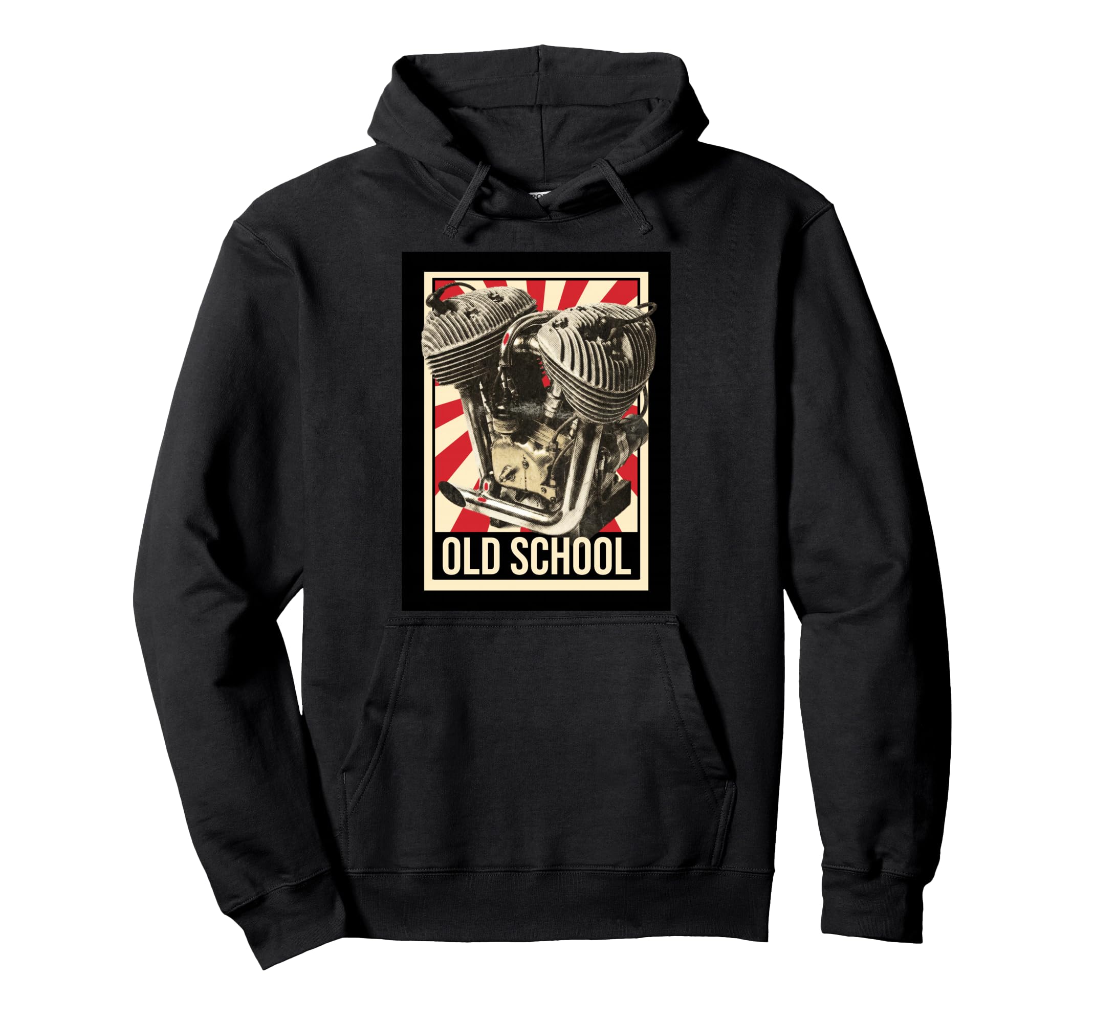 Old School Motorcycle Engine Biker Hoodie - Casual Everyday Wear for Adults - T-Shirt, Sweatshirt, Hoodie