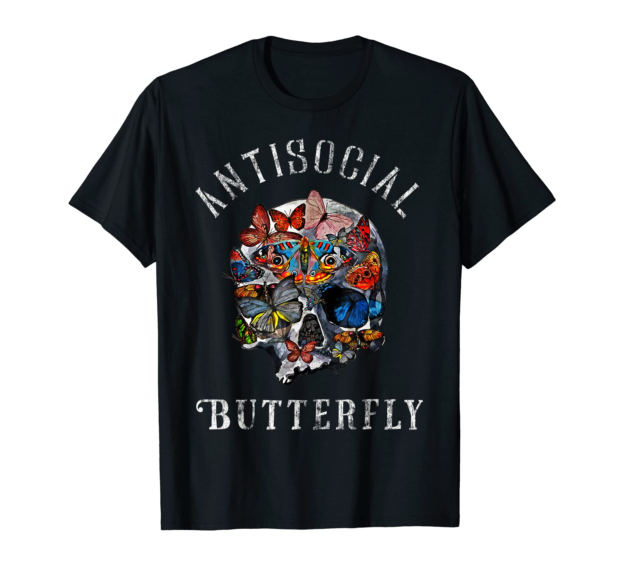 Antisocial Butterfly Fairy Grunge T-Shirt - Custom Art Print Unisex - T-Shirt, Sweatshirt, Hoodie
