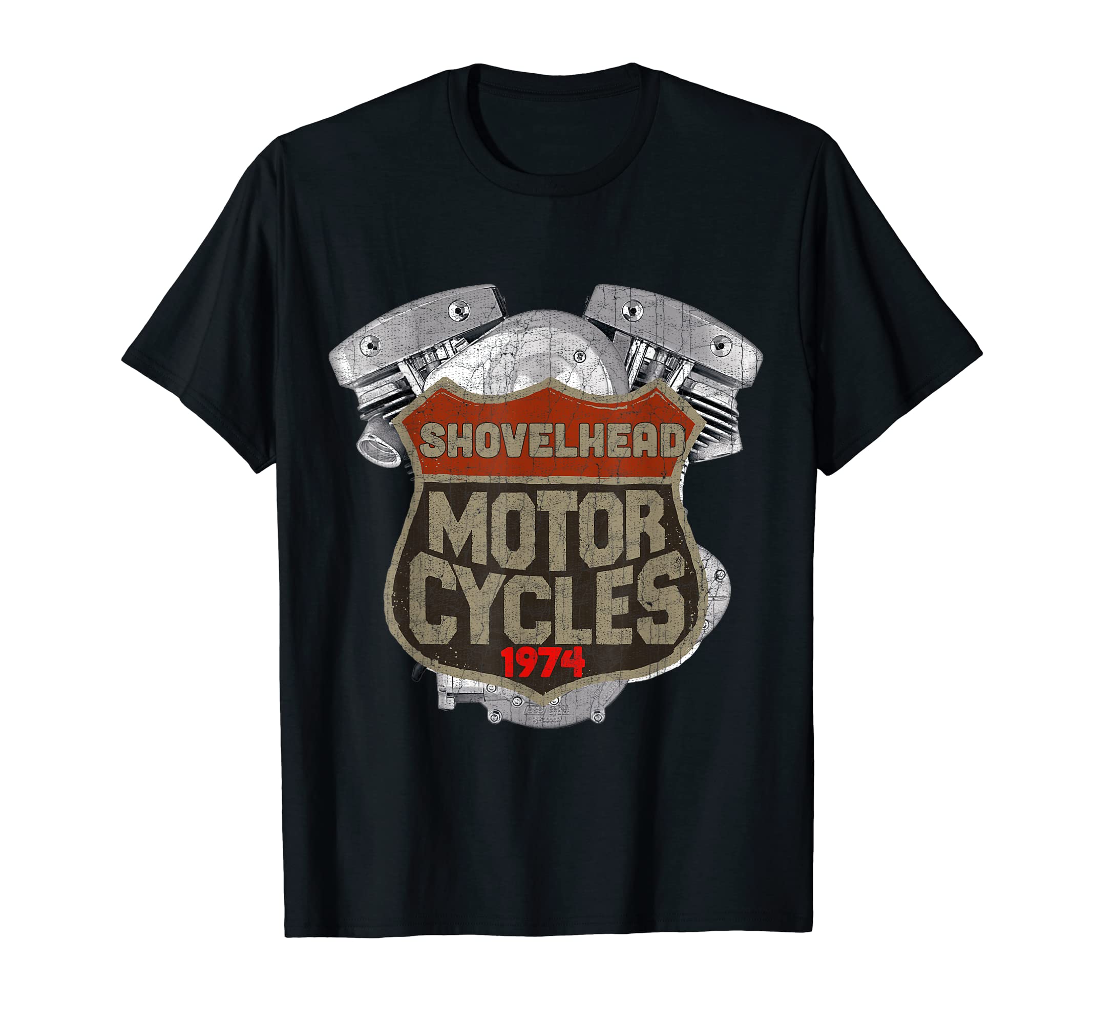 1974 Shovelhead Motorcycle T-Shirt - Fun Novelty Design for Adults - T-Shirt, Sweatshirt, Hoodie