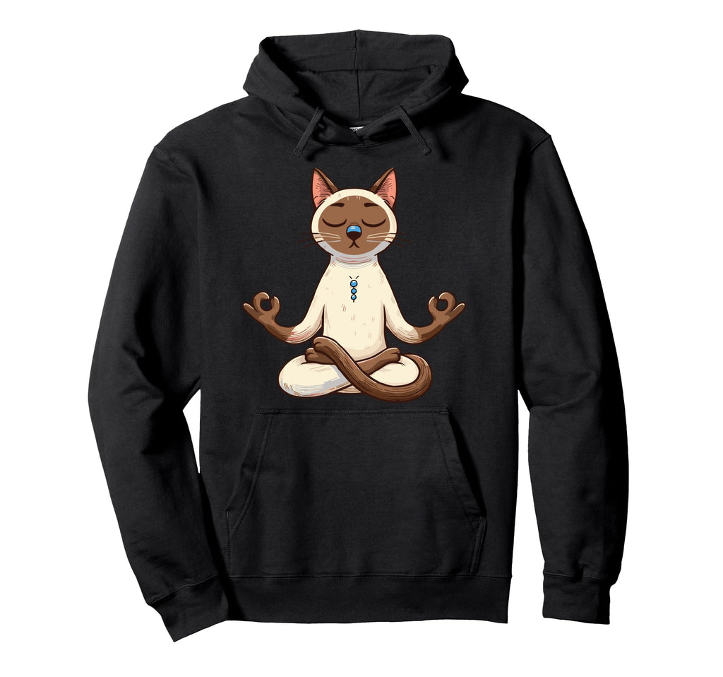 Meditation Siamese Yoga Pose Relaxing Hoodie - Custom Art Print for Adults - T-Shirt, Sweatshirt, Hoodie