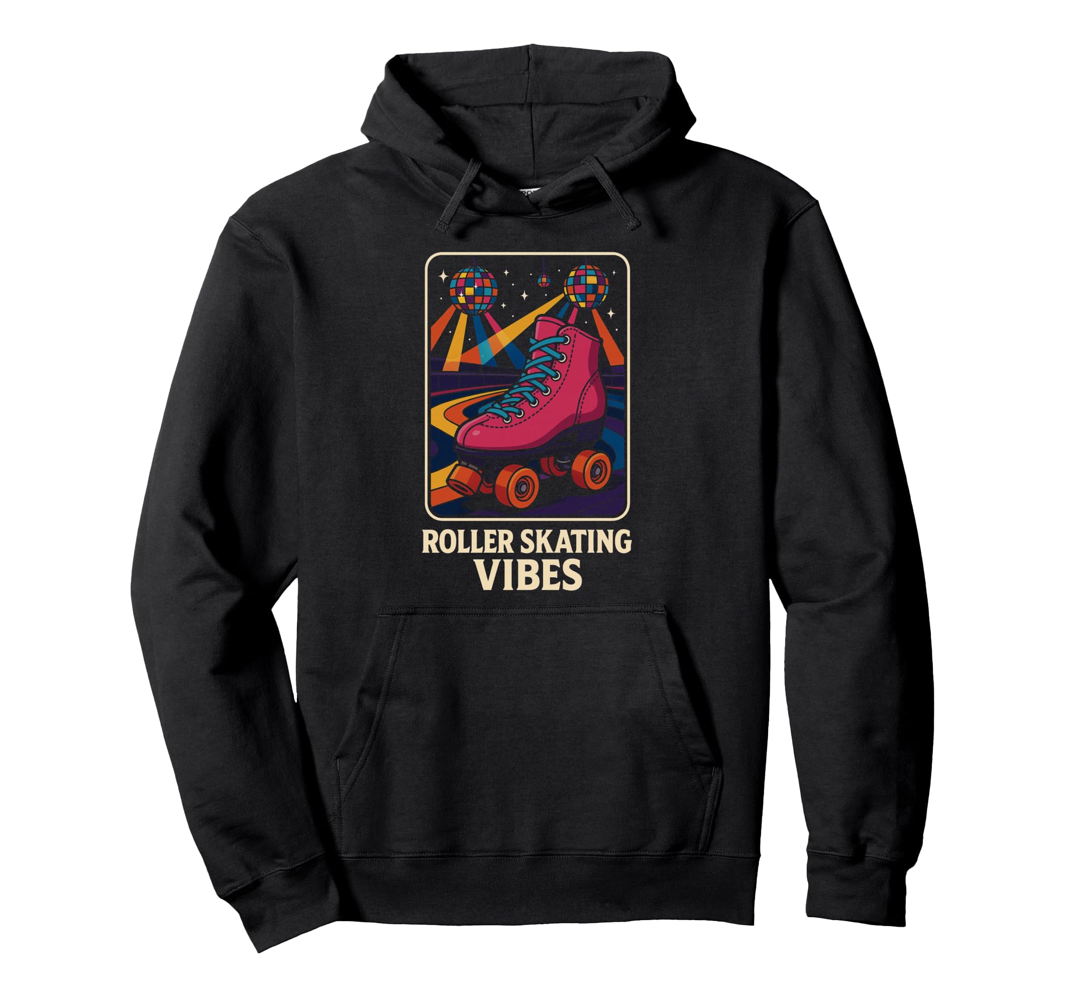 Roller Skating Vibes Disco Rink Night Hoodie - Minimalist Print Men Women - T-Shirt, Sweatshirt, Hoodie