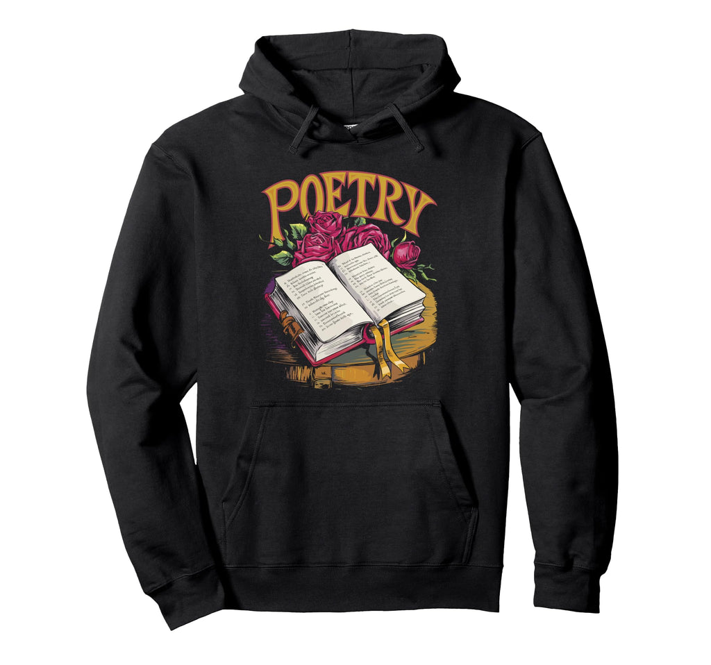 Poetry Distressed Typography Hoodie - Novelty Apparel for Adults - T-Shirt, Sweatshirt, Hoodie