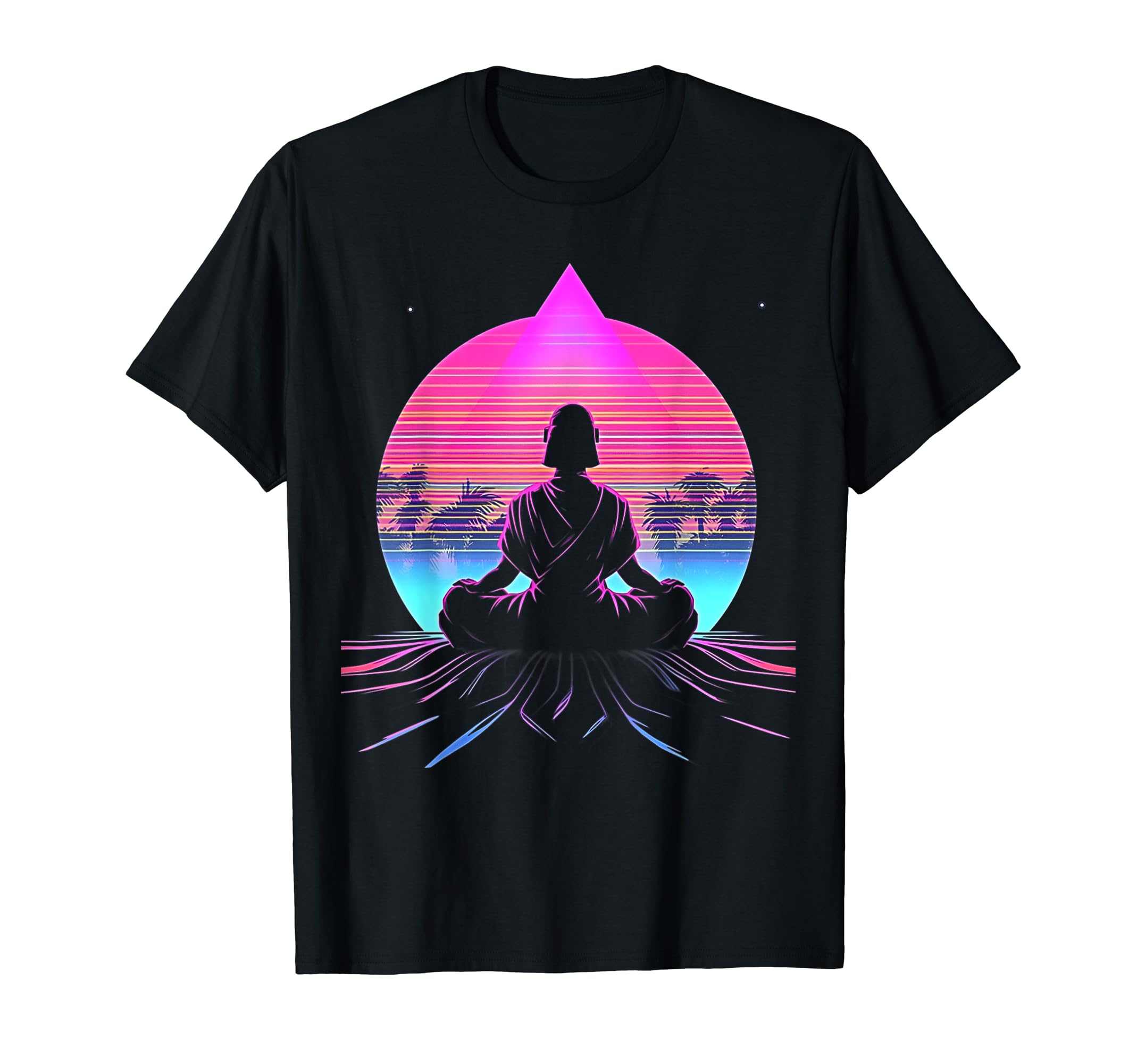 Synthwave Buddha Alien Cyberpunk 80S T-Shirt - Casual Everyday Wear Unisex - T-Shirt, Sweatshirt, Hoodie