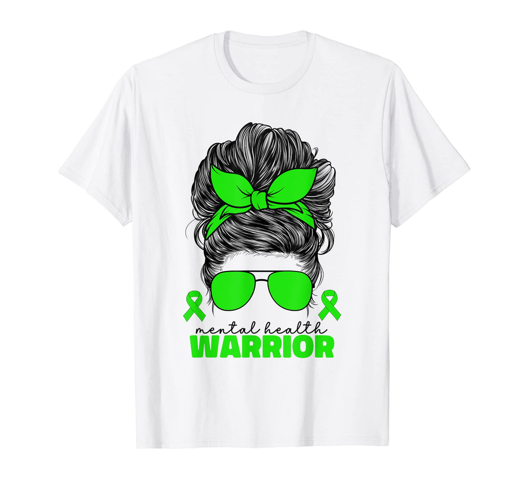 Mental Health Warrior Illness Green T-Shirt - Trendy Graphic for Adults - T-Shirt, Sweatshirt, Hoodie