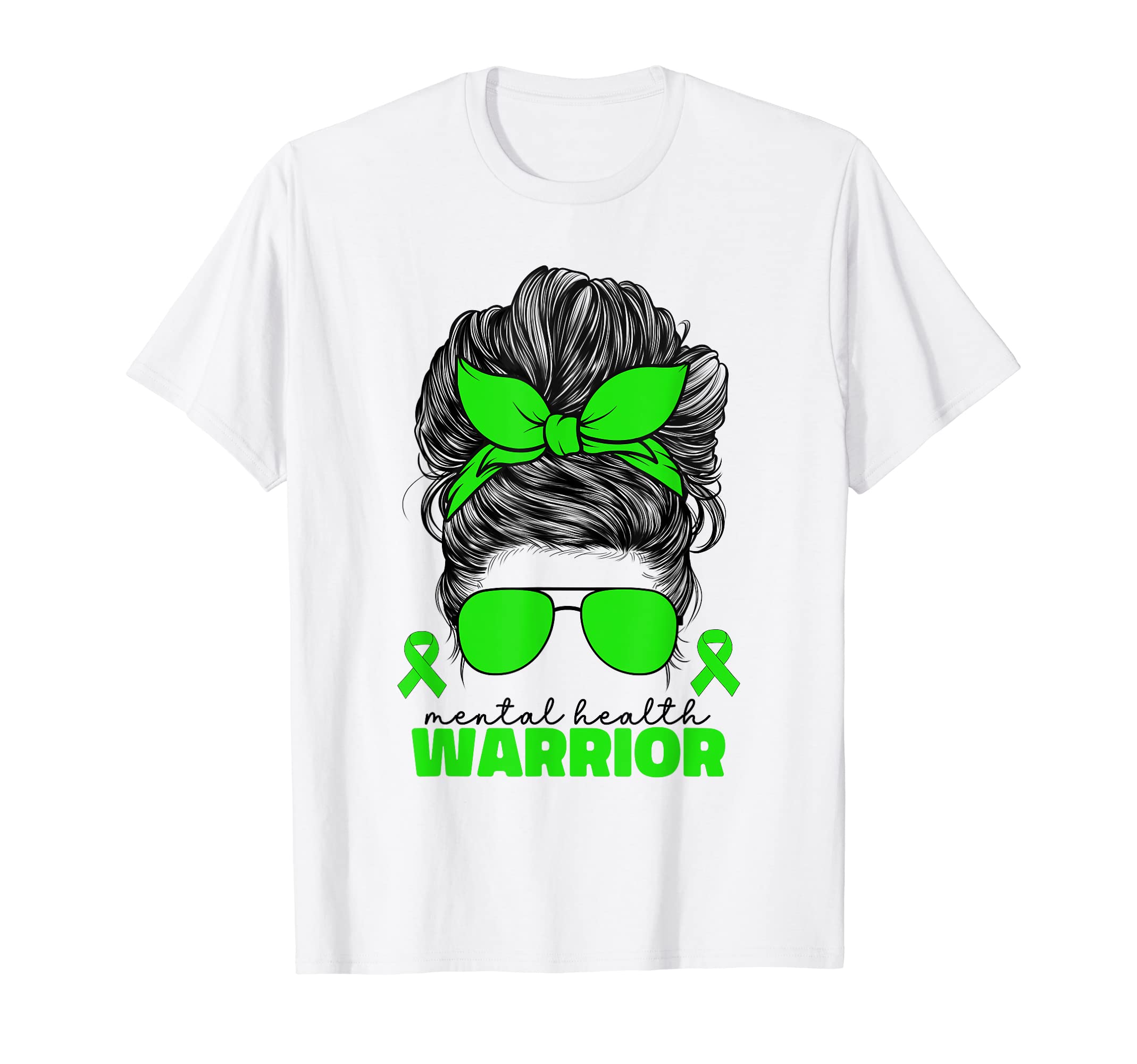 Mental Health Warrior Illness Green T-Shirt - Trendy Graphic for Adults - T-Shirt, Sweatshirt, Hoodie