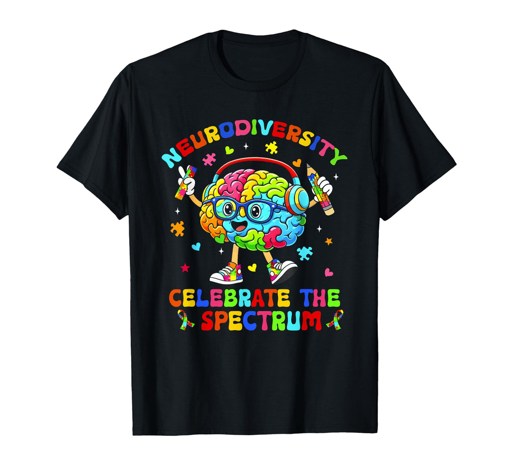 Neurodiversity Brain Autism Awareness Asd T-Shirt - Graphic Print Unisex - T-Shirt, Sweatshirt, Hoodie