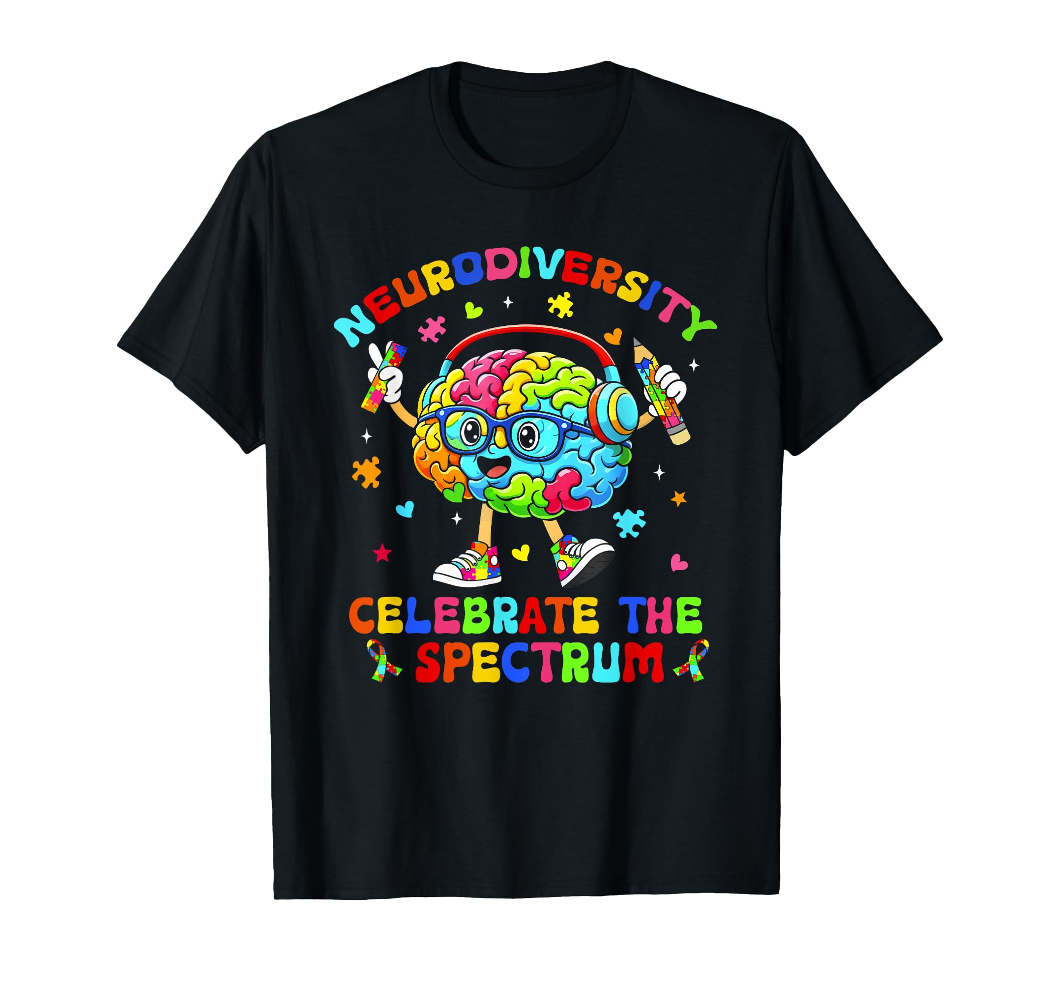 Neurodiversity Brain Autism Awareness Asd T-Shirt - Graphic Print Unisex - T-Shirt, Sweatshirt, Hoodie