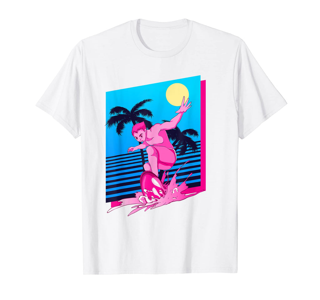 Surfer Synthwave Sunset Palm Trees T-Shirt - Fun Novelty Design Men Women - T-Shirt, Sweatshirt, Hoodie