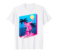 Surfer Synthwave Sunset Palm Trees T-Shirt - Fun Novelty Design Men Women - T-Shirt, Sweatshirt, Hoodie