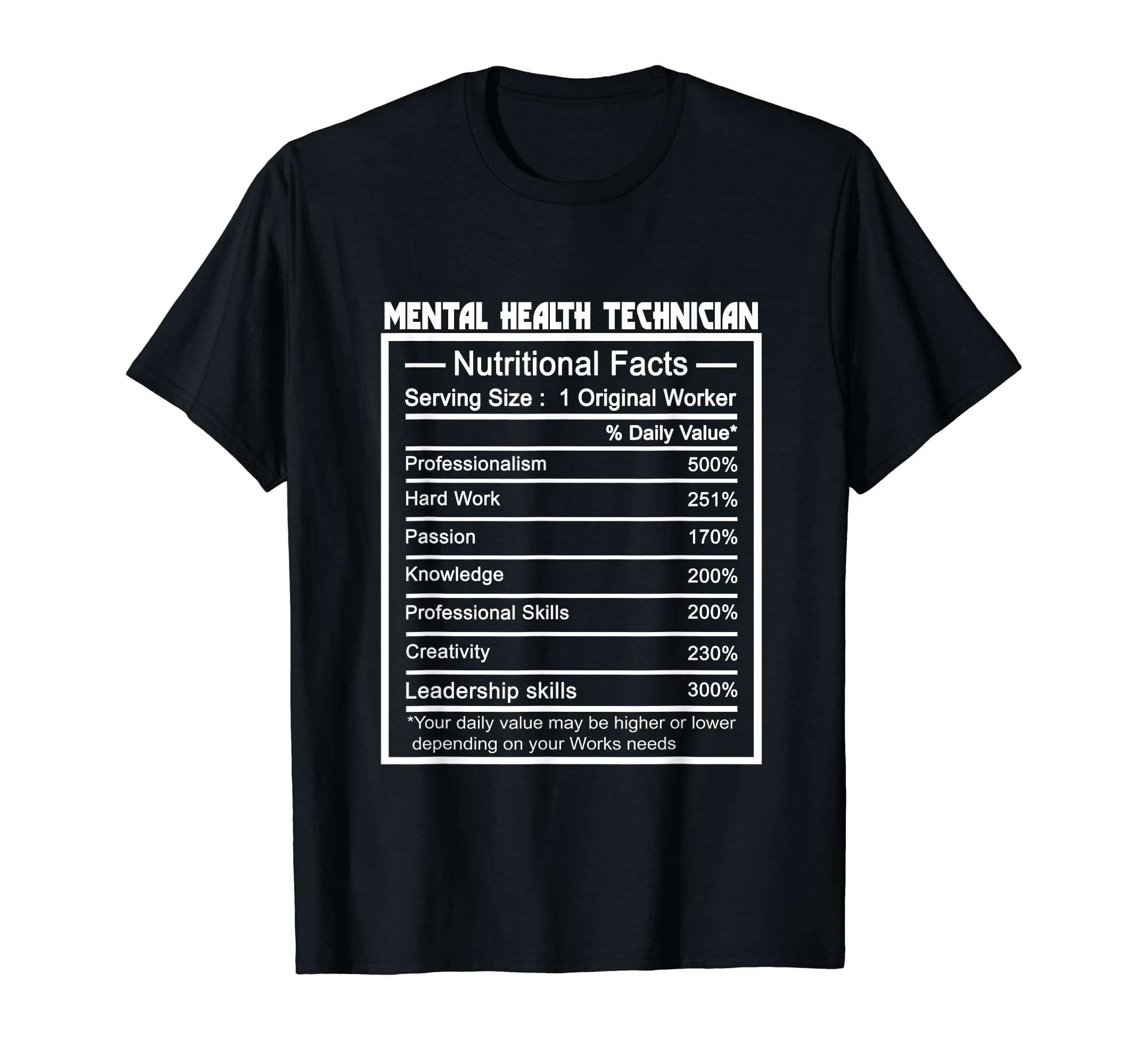 Funny Job Title Nutrition Facts T-Shirt - Custom Art Print for Adults - T-Shirt, Sweatshirt, Hoodie